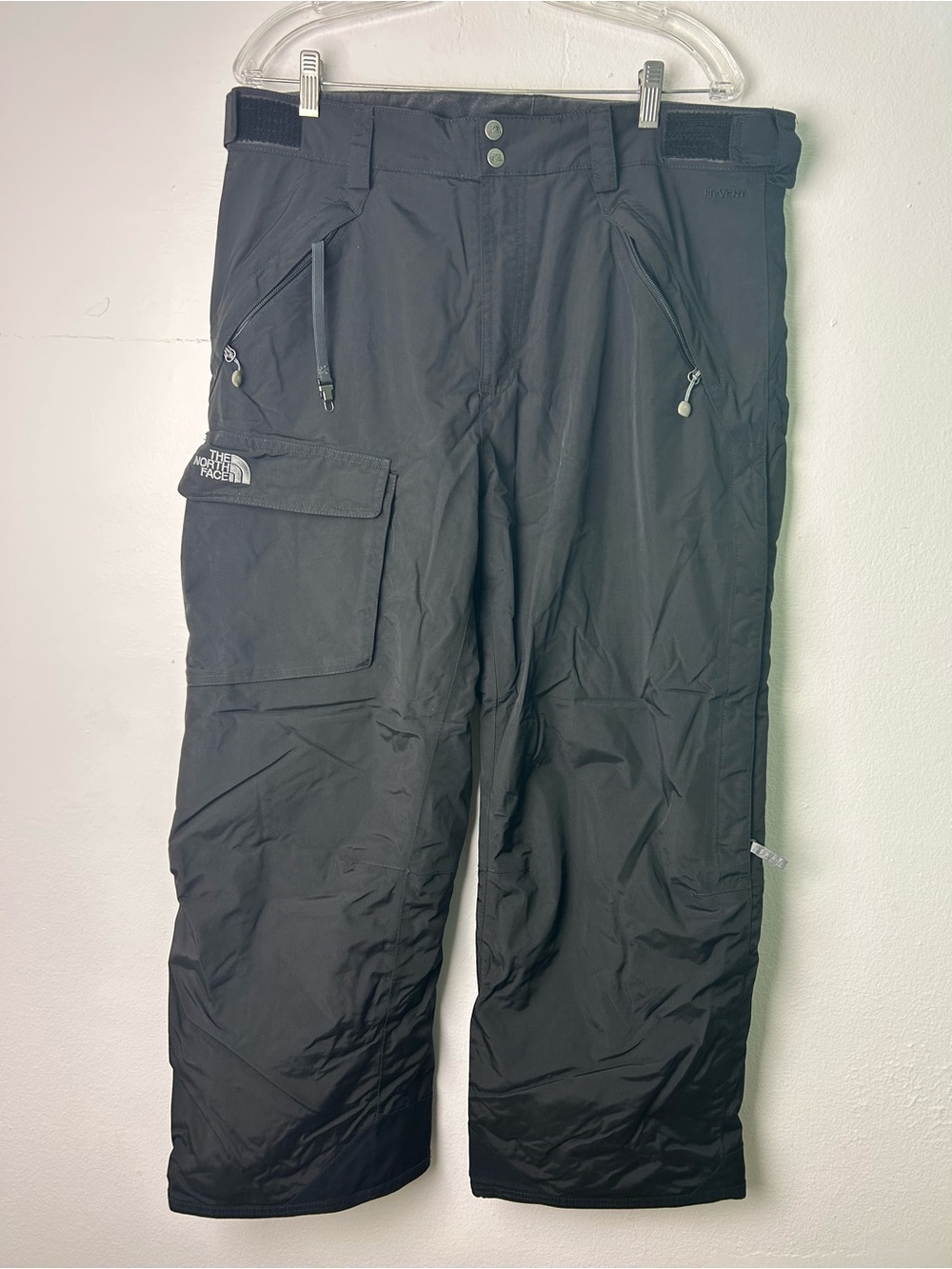 The North Face HyVent Ski Snow Pants Men Large 36X28 Cargo Baggy Insulated Black